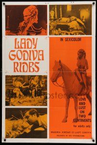 7p499 LADY GODIVA RIDES 1sh '69 sexy Marsha Jordan, love and lust on two continents!