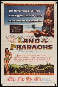 7p503 LAND OF THE PHARAOHS 1sh '55 sexy Egyptian Joan Collins, Howard Hawks!