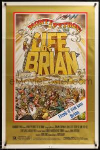 7p519 LIFE OF BRIAN style B 1sh '79 Monty Python, best different art by William Stout!