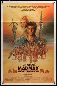 7p550 MAD MAX BEYOND THUNDERDOME 1sh '85 art of Mel Gibson & Tina Turner by Richard Amsel!
