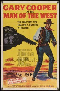 7p558 MAN OF THE WEST 1sh '58 Anthony Mann, cowboy Gary Cooper is the man of fast draw!