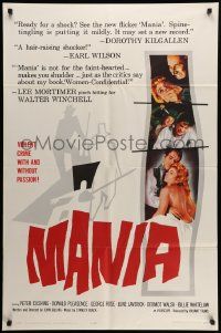 7p564 MANIA 1sh '61 Peter Cushing commits a violent crime with and without passion!