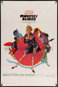 7p593 MODESTY BLAISE 1sh '66 Bob Peak art of sexiest female secret agent Monica Vitti!