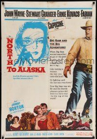 7p641 NORTH TO ALASKA 1sh '60 John Wayne & Capucine in a fun-filled adventure in the Yukon!