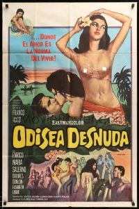 7p644 NUDE ODYSSEY Spanish/U.S. export 1sh '61 Franco Rossi's Odissea Nuda, Love - Tahiti Style!