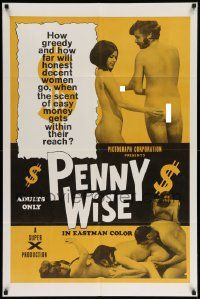 7p676 PENNY WISE 1sh '70 how greedy and how far will honest decent women go?!