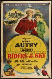 7p737 RIDERS IN THE SKY 1sh '49 Gene Autry's great song hit comes to life!
