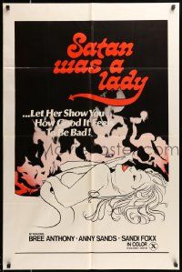 7p754 SATAN WAS A LADY 1sh '75 Doris Wishman, sexy artwork, let her show you how good it feels!
