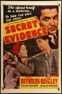 7p771 SECRET EVIDENCE 1sh '41 William Nigh directed, Marjorie Reynolds & Charles Quigley!