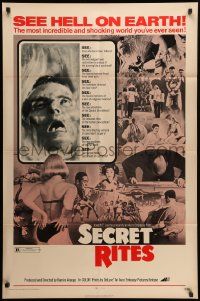 7p772 SECRET RITES 1sh '71 Hell on Earth, weird sex rites & religious practices!