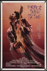 7p792 SIGN 'O' THE TIMES 1sh '87 rock and roll concert, great image of Prince w/guitar!