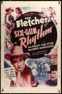 7p801 SIX-GUN RHYTHM 1sh '39 Tex Fletcher, Joan Barclay, Sam Newfield western!