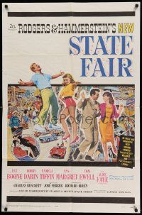 7p840 STATE FAIR 1sh '62 Pat Boone, Ann-Margret, Rodgers & Hammerstein musical!