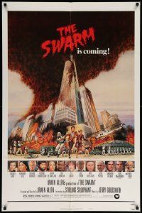 7p858 SWARM style B 1sh '78 directed by Irwin Allen, all-star cast, killer bee attack is coming!