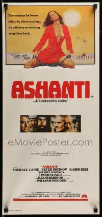 7r286 ASHANTI Aust daybill '79 Michael Caine, Peter Ustinov, art of sexy chained woman!