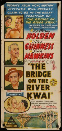 7r301 BRIDGE ON THE RIVER KWAI Aust daybill '58 William Holden, David Lean classic, stone litho!