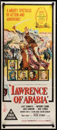 7r401 LAWRENCE OF ARABIA Aust daybill '63 David Lean classic stone litho of Peter O'Toole!
