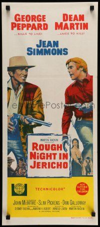 7r446 ROUGH NIGHT IN JERICHO Aust daybill '67 Dean Martin & George Peppard with guns drawn!