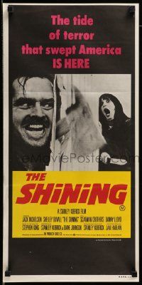 7r454 SHINING Aust daybill '80 Stephen King & Stanley Kubrick horror, crazy Jack Nicholson!