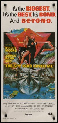 7r468 SPY WHO LOVED ME Aust daybill R80s great art of Roger Moore as James Bond 007 by Bob Peak!