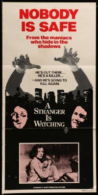 7r473 STRANGER IS WATCHING Aust daybill '82 Kate Mulgrew & Rip Torn, New York serial killer horror