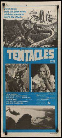 7r487 TENTACLES Aust daybill '77 John Huston, Shelley Winters, sinister menace from the deep!