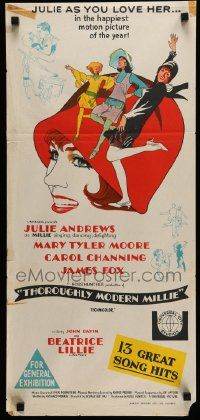 7r490 THOROUGHLY MODERN MILLIE Aust daybill '67 art of singing & dancing Julie Andrews!