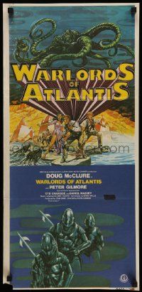 7r508 WARLORDS OF ATLANTIS Aust daybill '78 really cool different fantasy artwork with monsters!