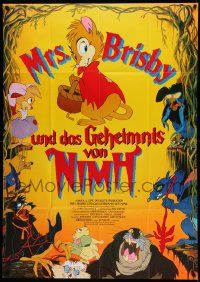 7r532 SECRET OF NIMH German 33x47 '82 Don Bluth, cool mouse fantasy cartoon art by Tim Hildebrandt!