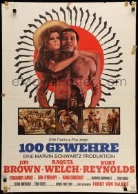 7r547 100 RIFLES German '69 different art of Jim Brown & sexy Raquel Welch by Rehak!