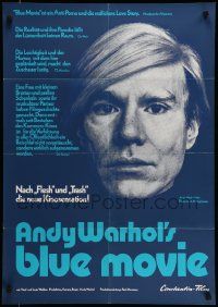 7r592 BLUE MOVIE German '72 Andy Warhol sex thriller, close-up. many reviews!