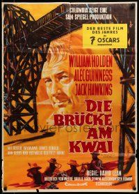7r601 BRIDGE ON THE RIVER KWAI awards German '58 William Holden with gun, David Lean WWII classic!