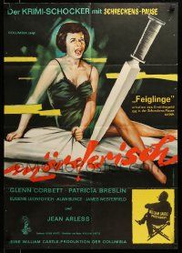 7r742 HOMICIDAL German '61 Castle, completely different art of terrified lady & giant knife!