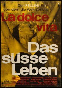 7r783 LA DOLCE VITA German R70s Federico Fellini, great different image of sexy Anita Ekberg!