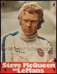 7r794 LE MANS teaser German '71 close up of race car driver Steve McQueen in personalized uniform!
