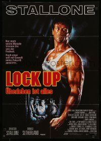 7r806 LOCK UP German '89 great different Renato Casaro art of Sylvester Stallone!