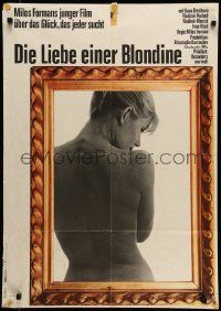 7r813 LOVES OF A BLONDE German '66 sexy woman in frame designed by Hans Peter Sickert!