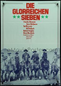 7r818 MAGNIFICENT SEVEN German R1974 Yul Brynner, Steve McQueen, John Sturges' 7 Samurai western!