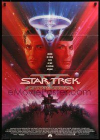 7r919 STAR TREK V German '89 The Final Frontier, art of William Shatner & Leonard Nimoy by Bob Peak!