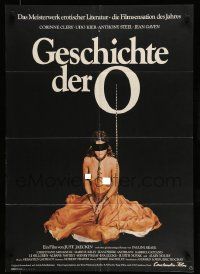 7r921 STORY OF O German '75 Histoire d'O, different image of topless chained Corinne Clery!