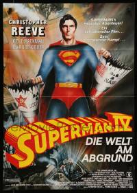 7r927 SUPERMAN IV German '88 great different art of super hero Christopher Reeve by Bussi!
