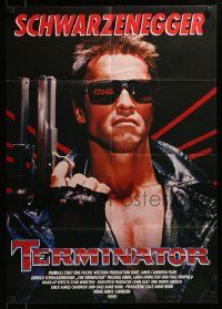 7r937 TERMINATOR German '85 close up of most classic cyborg Arnold Schwarzenegger with gun!