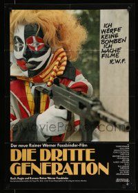7r941 THIRD GENERATION German '79 Rainer Werner Fassbinder, crazy clown w/machine gun!