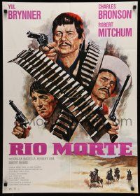7r967 VILLA RIDES German R70s art of Yul Brynner as Pancho & Robert Mitchum, Sam Peckinpah