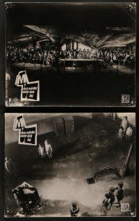 7r004 M 6 German 9.25 x 11.5 stills R60 Fritz Lang, cops search for Peter Lorre, trial by criminals!