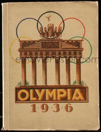 7s007 OLYMPIA 1936 German softcover book '36 with art & lots of tipped in photos, ultra rare!