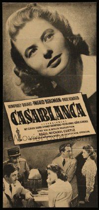 7s043 CASABLANCA German herald '52 Humphrey Bogart, Ingrid Bergman, Curtiz classic, different!