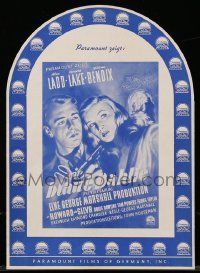 7s029 BLUE DAHLIA die-cut German pressbook '51 Alan Ladd, sexy Veronica Lake, classic film noir!