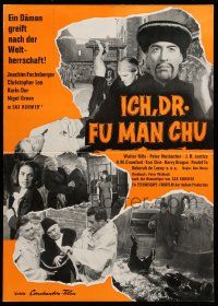 7s033 FACE OF FU MANCHU German pressbook '65 unfolds to cool 12x17 poster!
