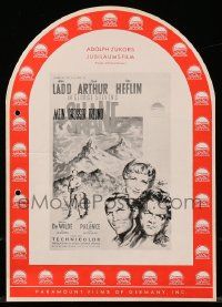 7s038 SHANE die-cut German pressbook '53 Alan Ladd classic western, cool different Rolf Goetze art!